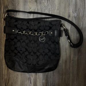 Coach Black Signature Chain Shoulder Bag